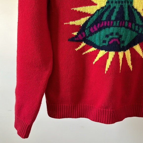 New Gucci 100% wool UFO alien spaceship intarsia knit cropped sweater jumper - Picture 9 of 16